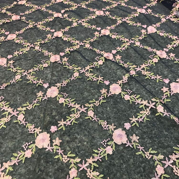 Embroidered Fabric Polyester Thread Evening Polyester Foil for Women's 5